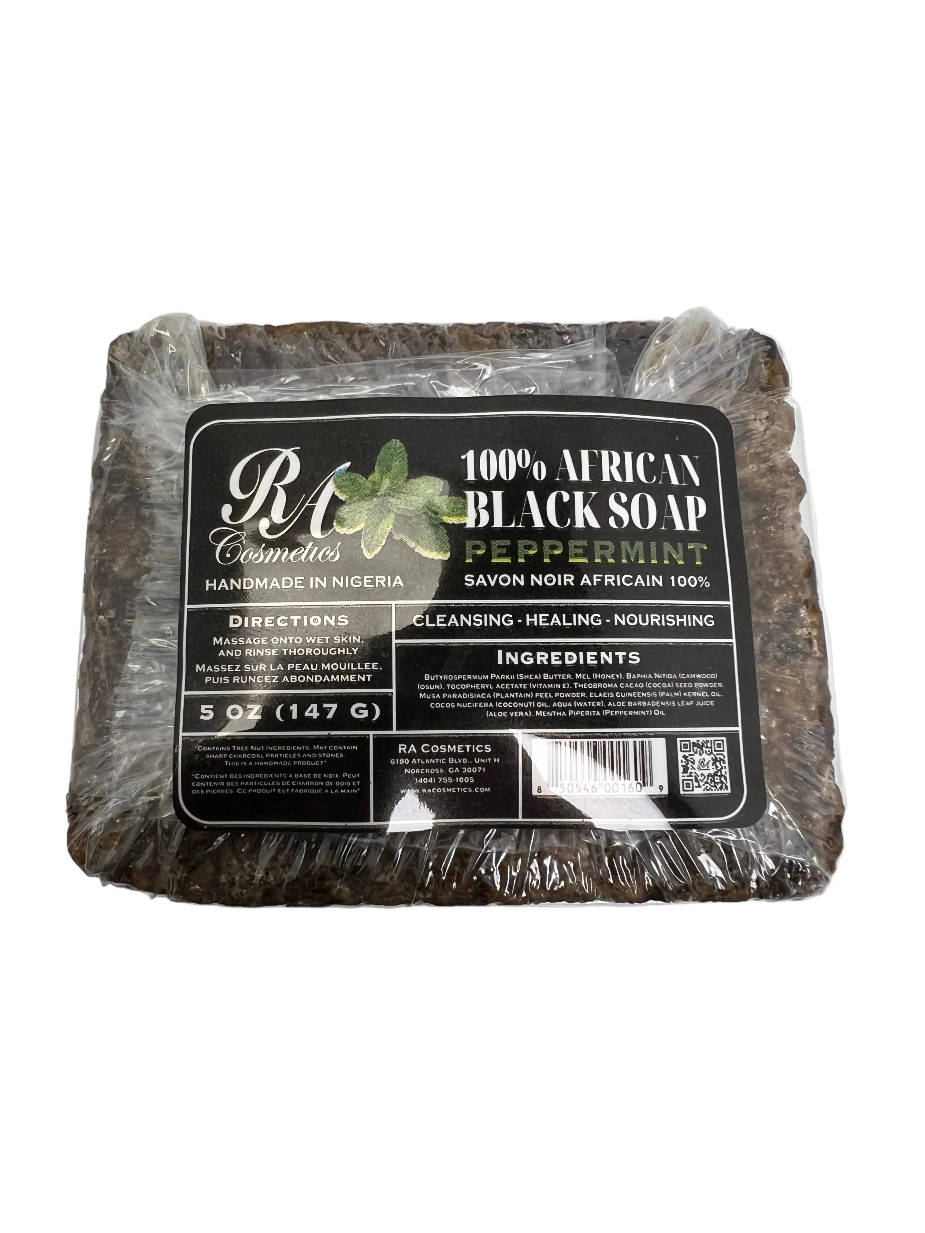 100% African Black Soap Bar w/ Peppermint - Image 3