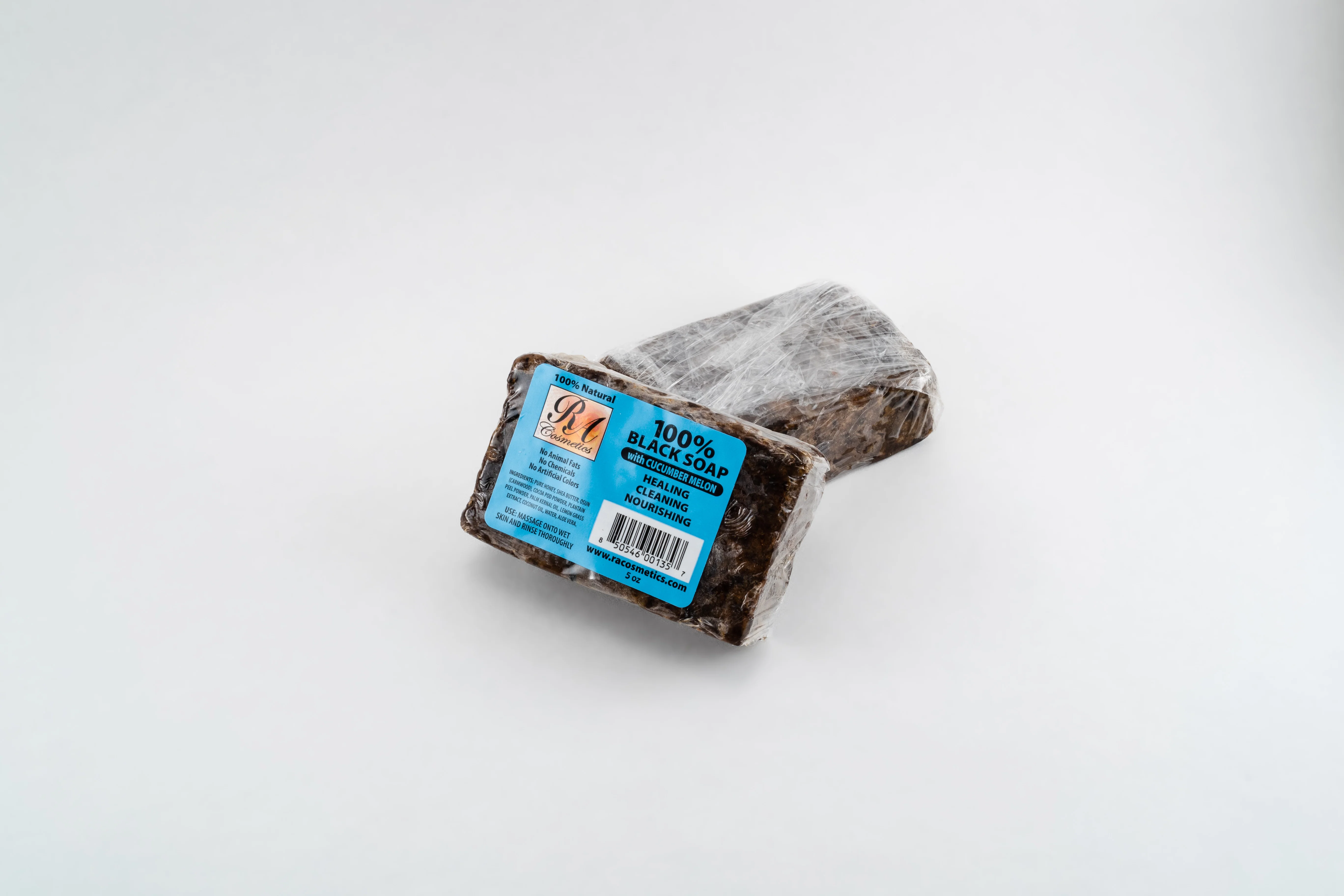 100% African Black Soap Bar w/ Cucumber Melon - Image 2