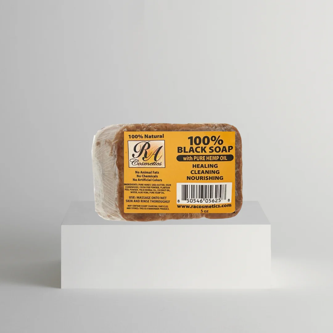 100% African Black Soap Bar w/ Hemp Oil - Image 3