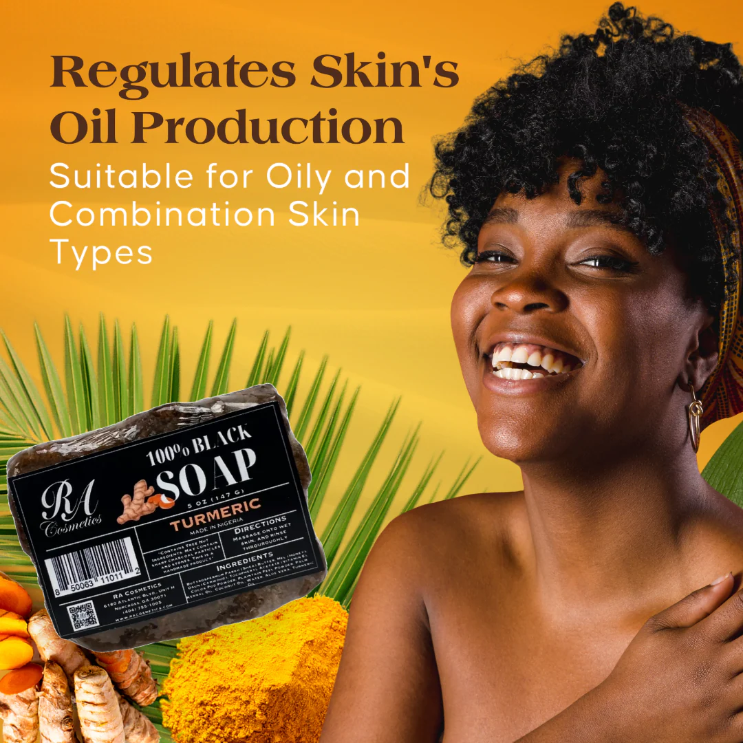 100% African Black Soap Bar w/ Turmeric Oil - Image 12