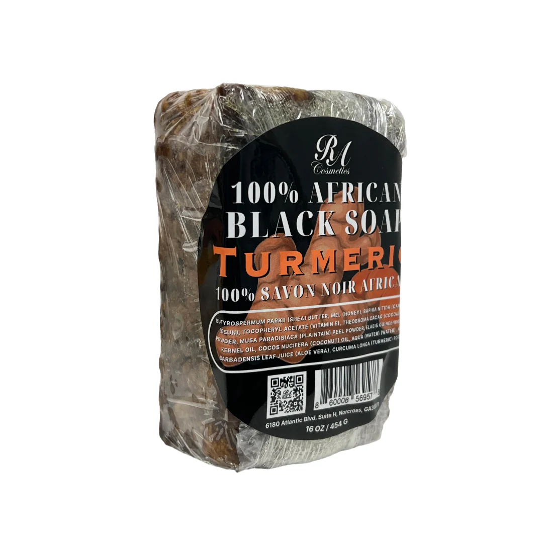 100% African Black Soap Bar w/ Turmeric Oil - Image 9