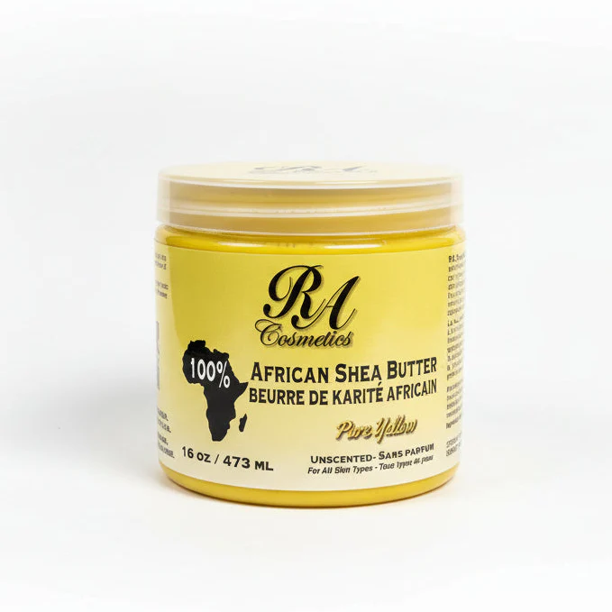 100% Natural African Shea Butter (Yellow) - Smooth & Unrefined (Leak Proof 16oz)