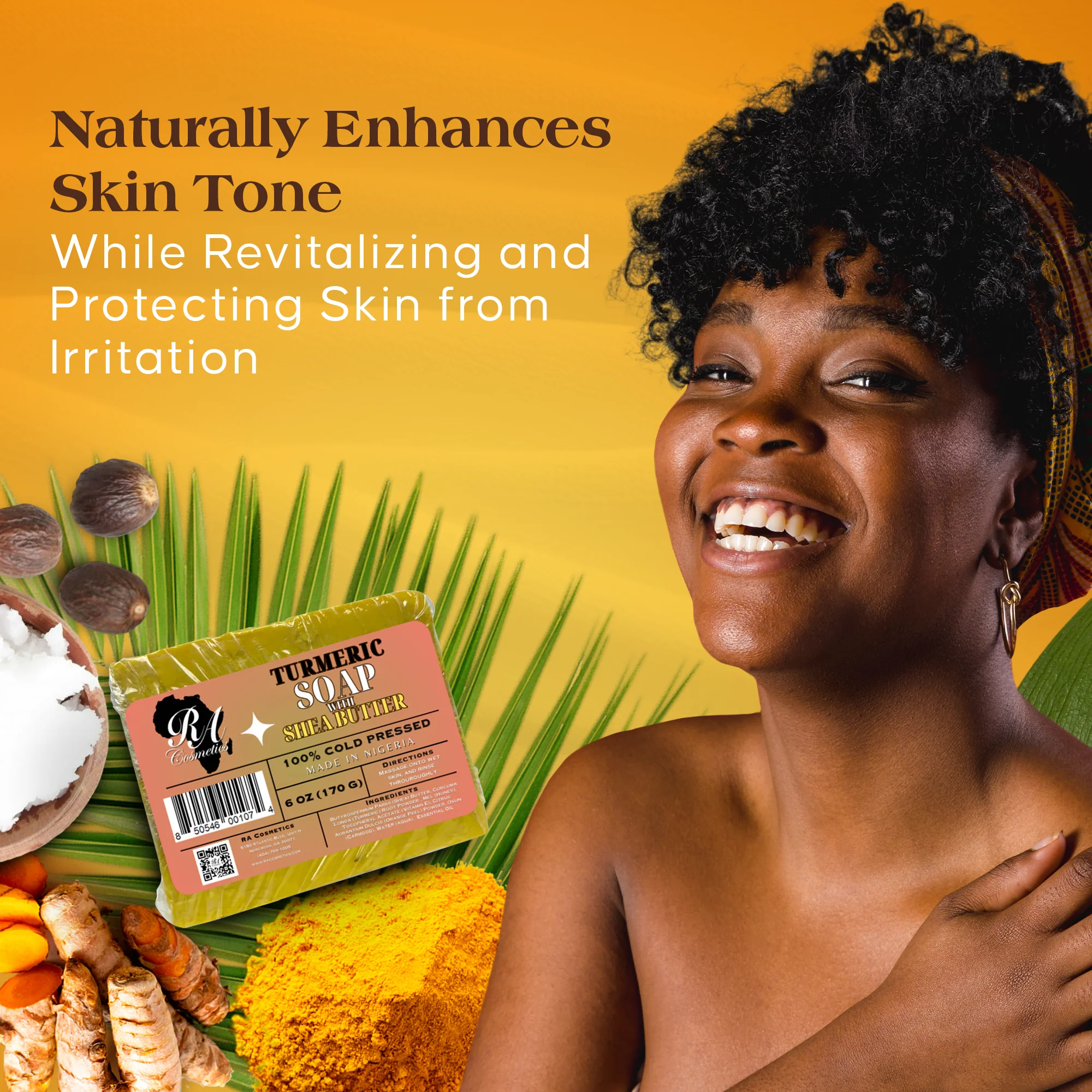 100% Turmeric & Shea Butter Healing Soap Bar - Image 6
