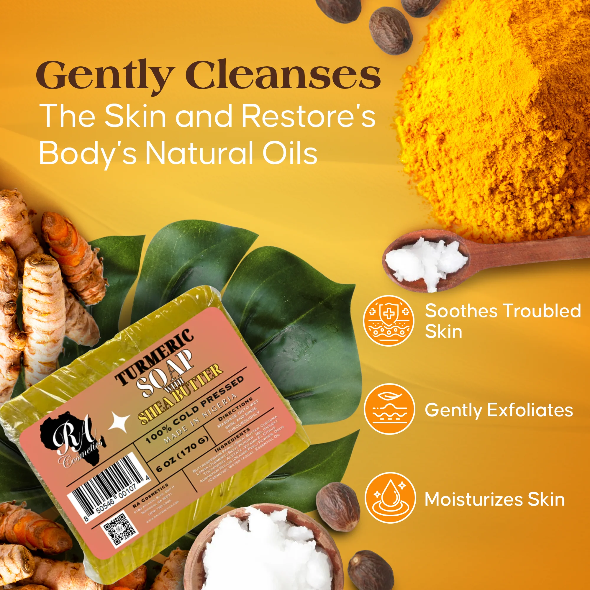 100% Turmeric & Shea Butter Healing Soap Bar - Image 7