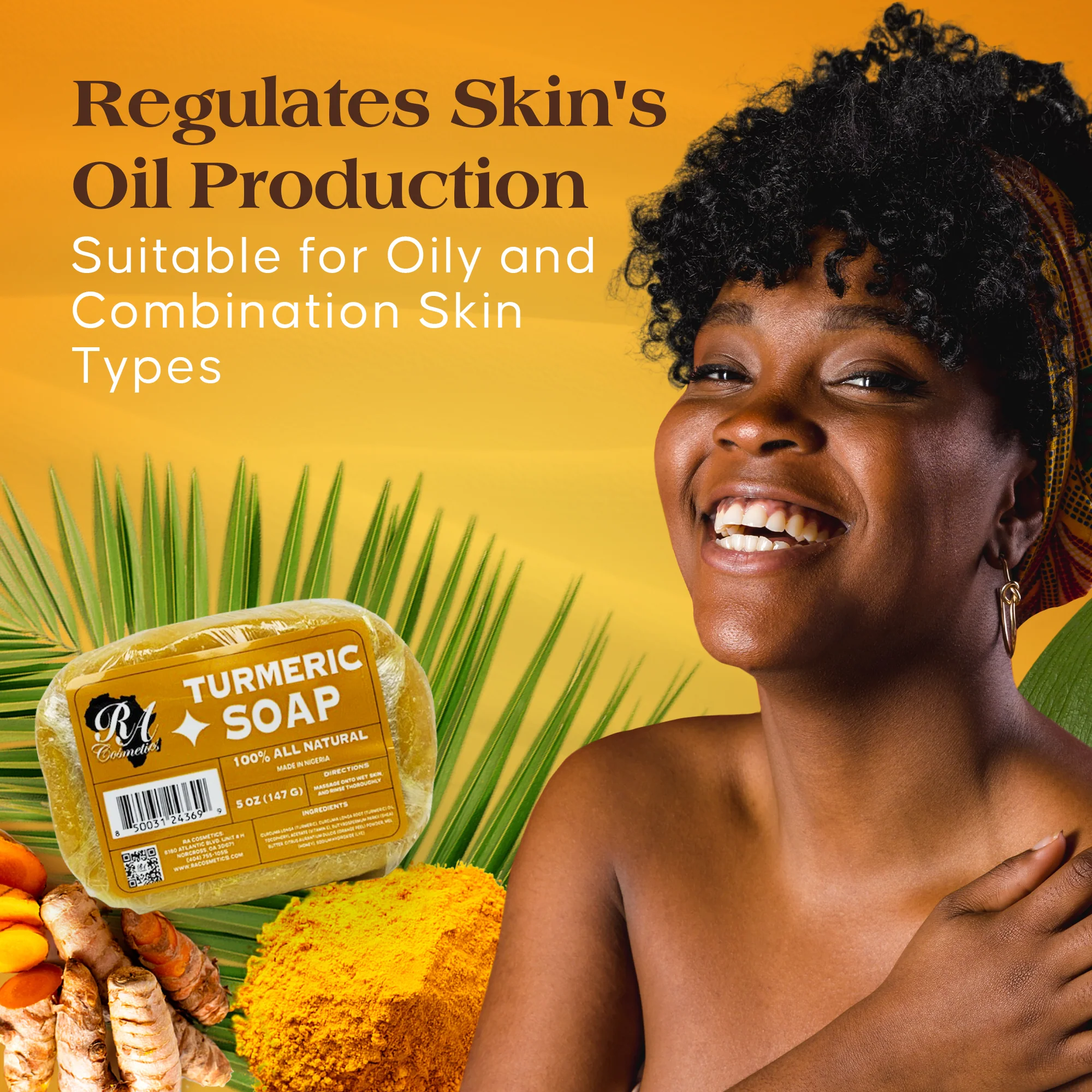 100% Natural Turmeric Soap Bar - Image 3